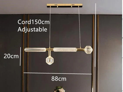 Suspension tubes en verre transparent réglable style nordique — LZ4P9XQ