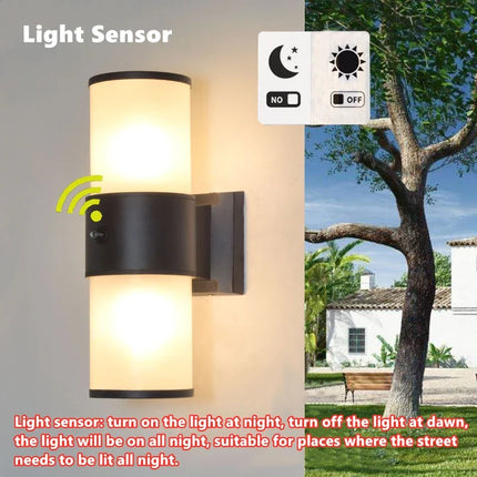 Applique murale extérieure étanche en verre avec capteur — LZ4G7XQ