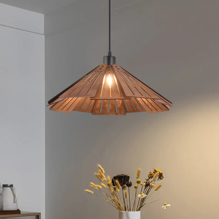 Suspension Wabi-Sabi en bois avec luminaires LED intégrés — LZ4X9Q2