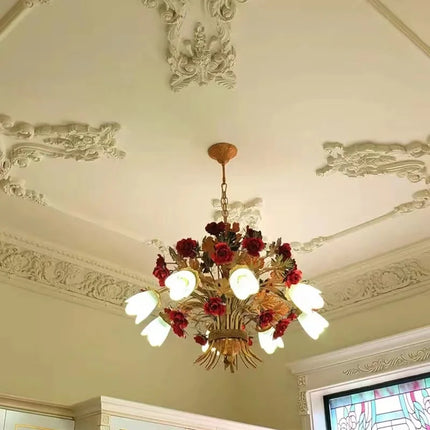 Lustre suspension en verre style rétro américain pour intérieur élégant — LZ4X9M