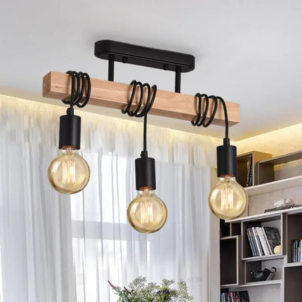 Suspension double usage en bois style américain rétro décoratif — LZ4X9P
