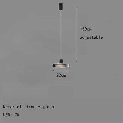 Suspension ronde en verre avec fil réglable pour intérieur — LZ4G7XQ
