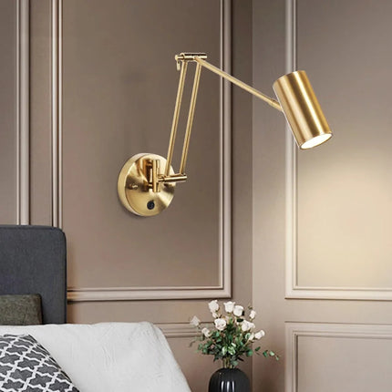 Applique murale LED à bras télescopique pivotant avec interrupteur pour éclairage intérieur — LZ4X9P