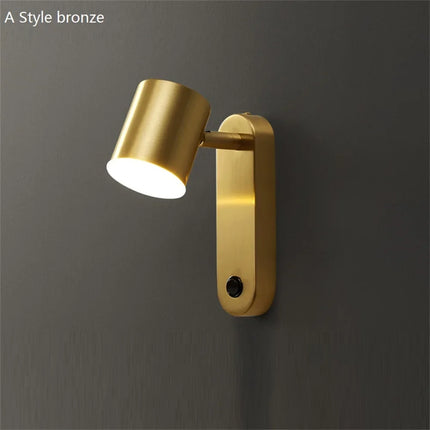 Applique murale LED pivotante en laiton avec interrupteur pour lecture — LZ4X9J2