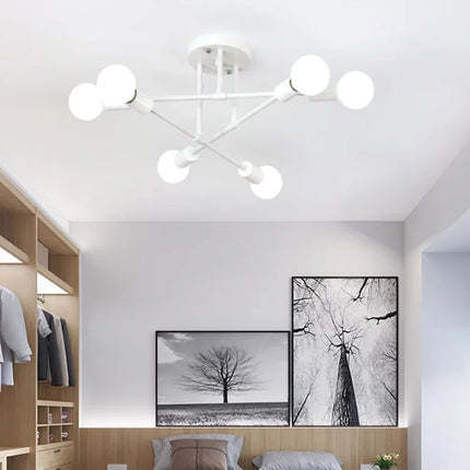 Plafonnier LED design Spoutnik semi-intégré style nordique pour salon — LZ4X9P2