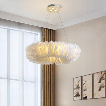 Lustre LED nordique moderne à plumes pour décoration intérieure — LZ4G7Q2