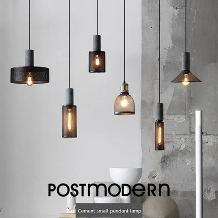 Suspension industrielle en béton avec abat-jour en fer — LZ4X9P