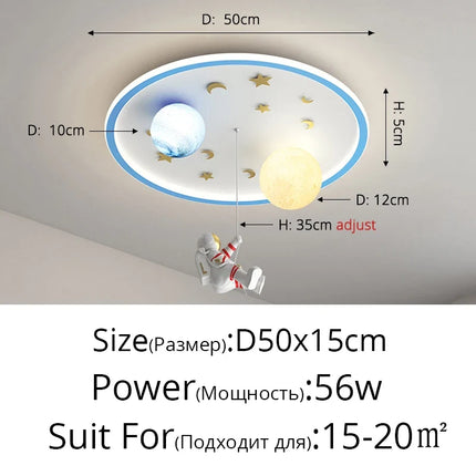 Plafonnier LED créatif planète astronaute pour chambre d’enfants — LZ7XQ2