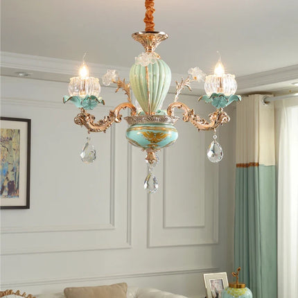 Lustre suspension style européen rétro en cristal et céramique — LZ4D9XQ