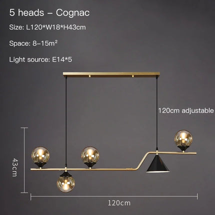 Lustre suspension en verre pour îlot de cuisine style nordique — LZ4X9P