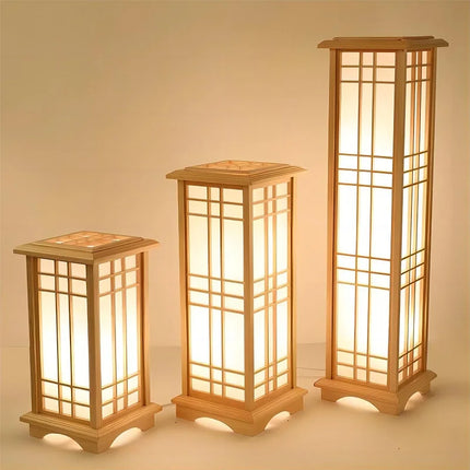 Lampadaire japonais en bois massif pour intérieur lumineux — LZ4X9T2