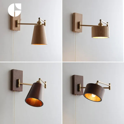 Applique murale LED en bois de frêne et noyer — LZ4X9T2