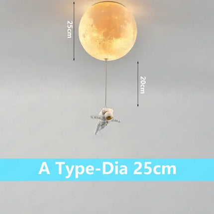 Plafonnier décoratif lune avec astronaute pour chambre — LZ4X9T2
