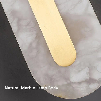 Applique murale en cuivre avec marbre ovale et carré minimaliste — LZ4X9T2