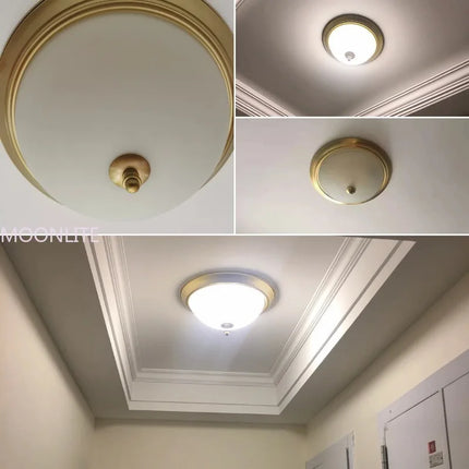 Plafonnier rond LED or, noir et bronze avec verre dépoli pour salon et cuisine — LZ4X9T
