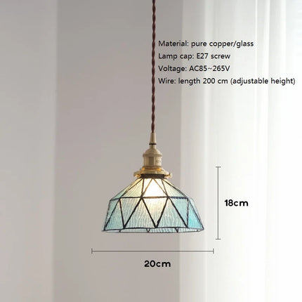 Suspension vintage en laiton et verre style nordique — LZ7D4Q