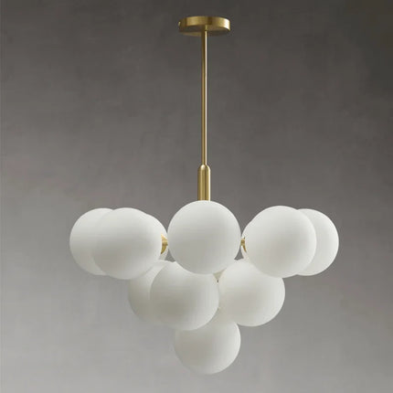 lustre nordique en cuivre design créatif en verre à LED
