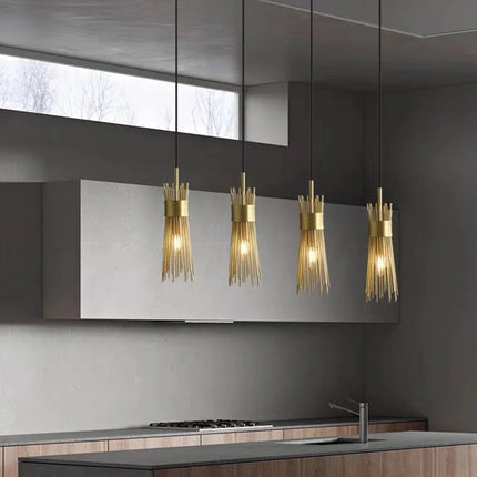 Lustre suspendu LED créatif en cuivre plein pour décoration — LZ4X9P