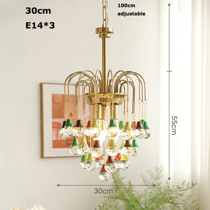 Plafonnier suspendu moderne LED cristal Angel's Tear élégant — LZ4X9P2