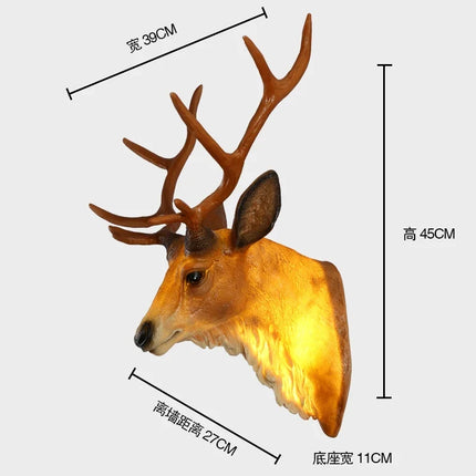 Applique murale en bois forme cerf avec éclairage LED décoratif — LZ4P9XQ