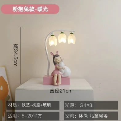 Lampe de bureau enfant design lapin princesse mignon — LZ4T9Q2