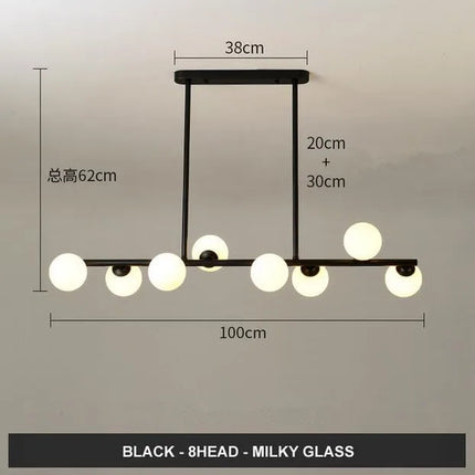 Lustre design boules de verre horizontales