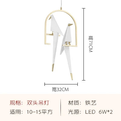 Suspension LED design nordique en acrylique forme oiseau — LZ4X9P