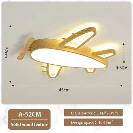 Plafonnier avion en bois et fer pour chambre enfant — LZ4N7Q2