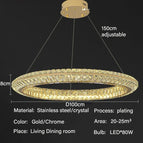 D100cm / Corps de lampe chromé / Lumière neutre 4000k