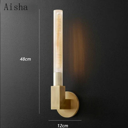 Applique murale rétro en verre transparent pour intérieur — LZ4X9T