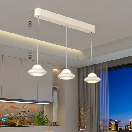 Lustre suspension moderne minimaliste à trois têtes crème — LZ4X9Q2