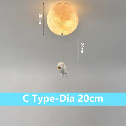 Plafonnier décoratif lune avec astronaute pour chambre — LZ4X9T2