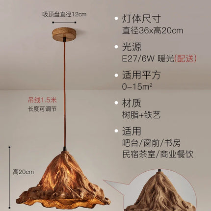 Suspension en résine style wabi-sabi zen vintage pour intérieur — LZ4X9T