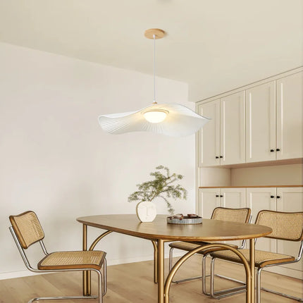 Lustre suspension nordique en bois et tissu pour intérieur — LZ4X9P