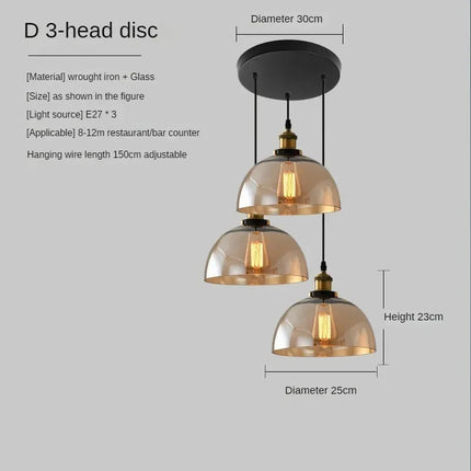 Suspension vintage en verre fumé pour loft et restaurant — LZ4X9P