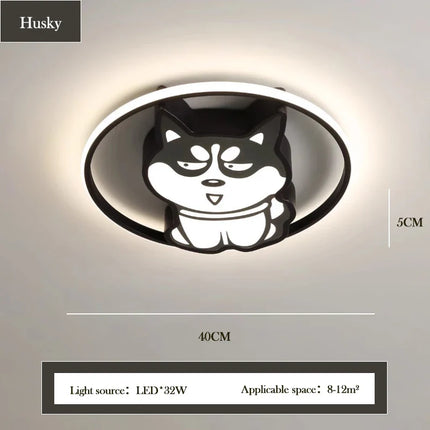 Plafonnier enfant avec motifs Shiba Inu, Husky et canard mignons — LZ4P9XQ