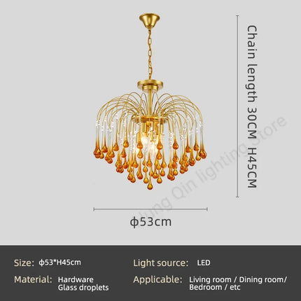 Lustre suspension rétro en verre marron élégant et moderne — LZ4P9X