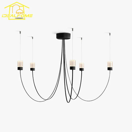 Lustre minimaliste LED avec abat-jour en verre cristal — LZ4X7Q2
