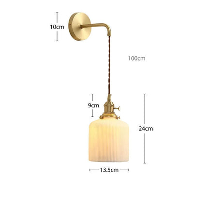 Applique murale LED en céramique dorée avec fil ajustable — LZ4F9XQ