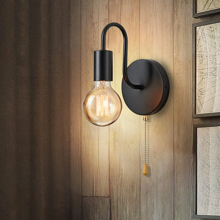 Applique murale industrielle en fer noir avec douille E27 — LZ4X9M2