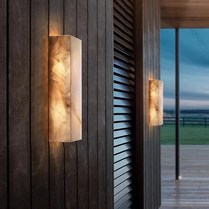 applique murale led rétro en marbre étanche pour extérieur