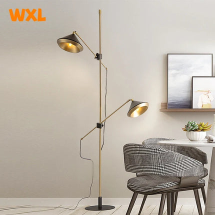 Lampadaire LED scandinave double à têtes réglables pour intérieur — LZ4P9XQ