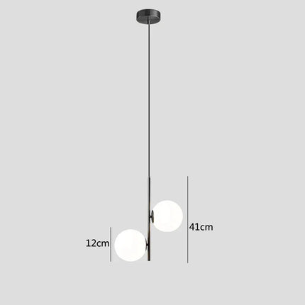 Suspension design en verre et laiton noir moderne — LZ4X9P