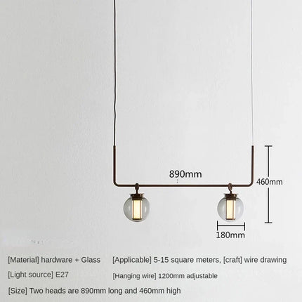 Suspension en verre minimaliste pour espaces créatifs et rétro — LZ4X9Q7M