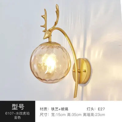 Applique murale moderne en fer et verre pour intérieur — LZ4X9M