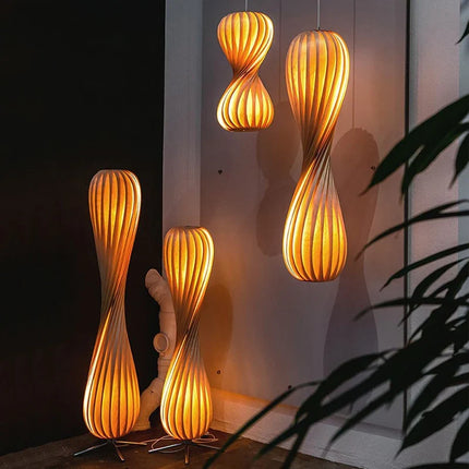 Lampadaire en bois au design simple et rétro Wabi Sabi — LZ4X9T2