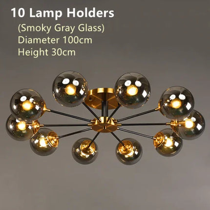 Lustre suspension en verre boule pour éclairage élégant — LZ4X9M