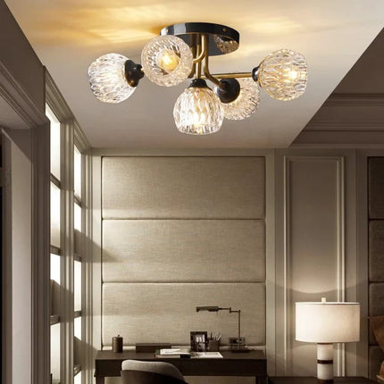 Lustre suspension nordique en cristal et cuivre — LZ4X9P7Q