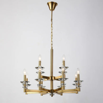 Lustre industriel en cristal et fer style européen rétro — LZ4X9P2
