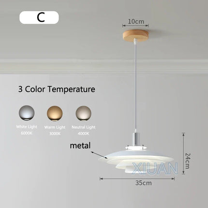 Suspension LED nordique en bois massif pour restaurant — LZ4X9T